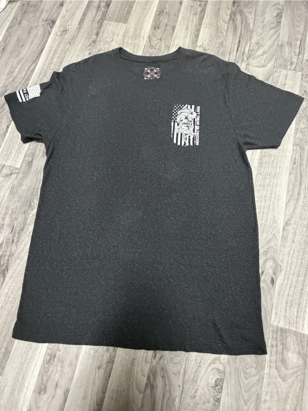 Men's Black Short-Sleeve Graphic Tee - Pocket Print